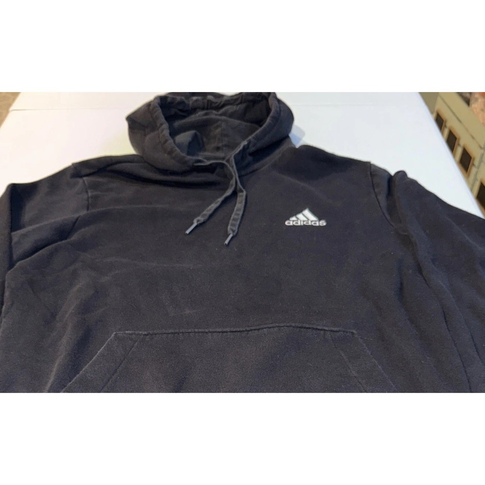 Adidas Sweatshirt Mens Size‎ Medium Black Trefoil Chest Hoodie